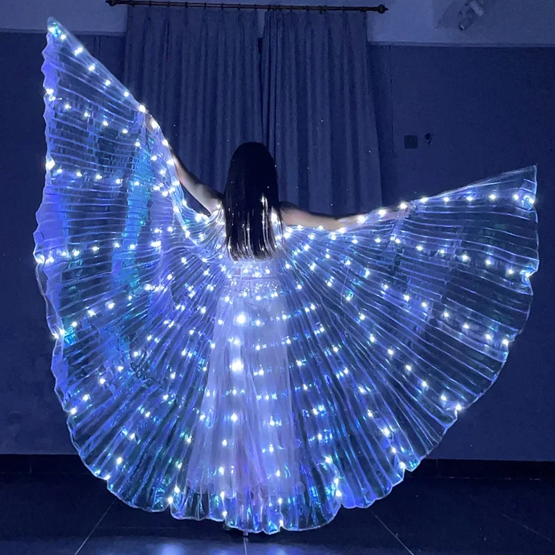 Fairy Wings Butterfly Cape para crianças, roupas de desempenho LED, luz Fastflash, suprimentos de dança do ventre, G018