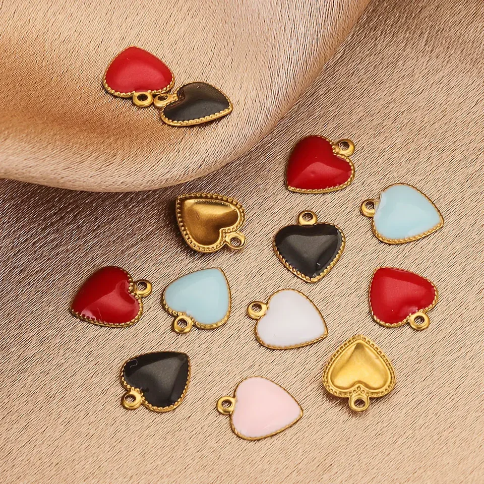 COGCHARGER 20 Colgantes Corazón Dulce Sobre Dorado – Acero Inoxidable Para Joyería DIY, Pulseras, Collares Y Llaveros (Regalo Para Manualidades)