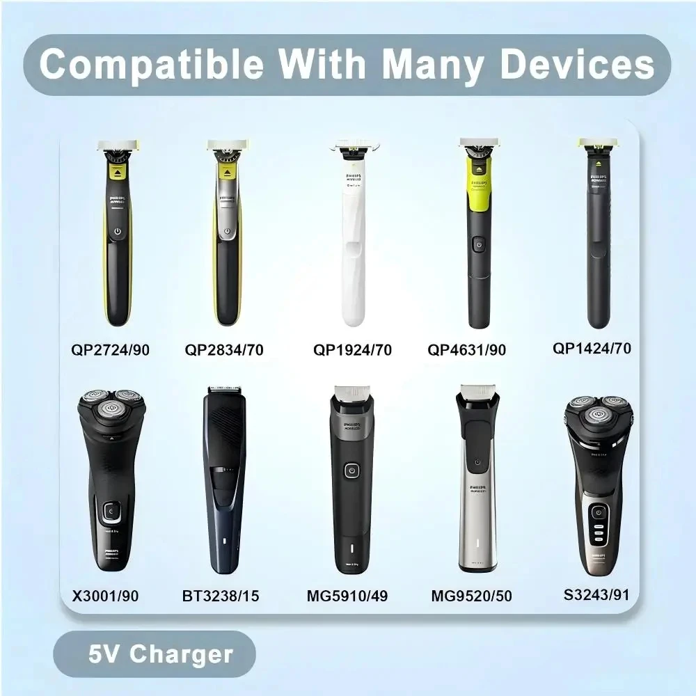 5V Type-C Shaver Adapter Charger Converter Compatible with  One Blade QP2724 QP2834 QP4530 QP1924 QP1324 Shaver