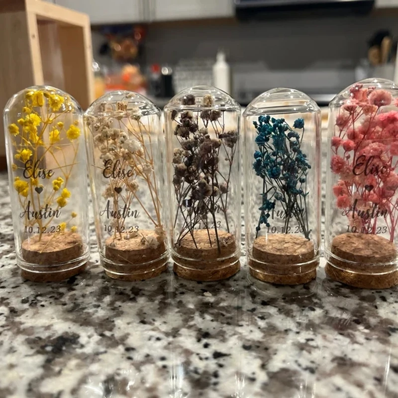 

Personalized Wedding Favors for Guests, Thank You Favors, Glass Dome Favors, Bulk Favors, Cheap Favors, Real Dried Flower