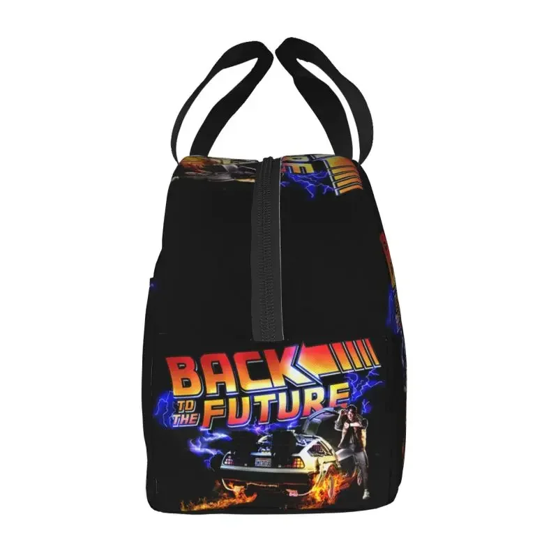 Back To The Future 1980s Film Insulated Lunch Bag Waterproof Marty Mcfly Time Machine Cooler Thermal Bento Box Kids School