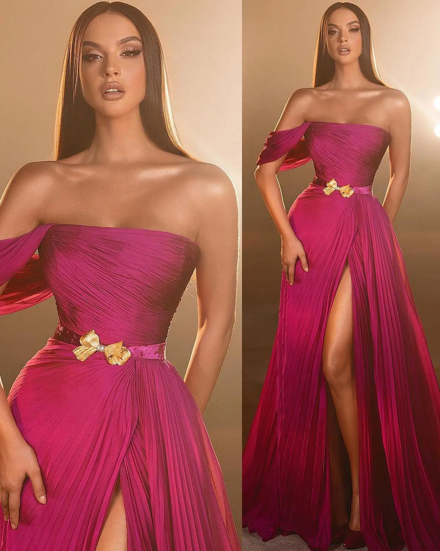 

Customized Graceful Jersey A-Line One Shoulder Belt Evening Dresses Strapless Half Sleeves Panel Train Bespoke Occasion Gowns