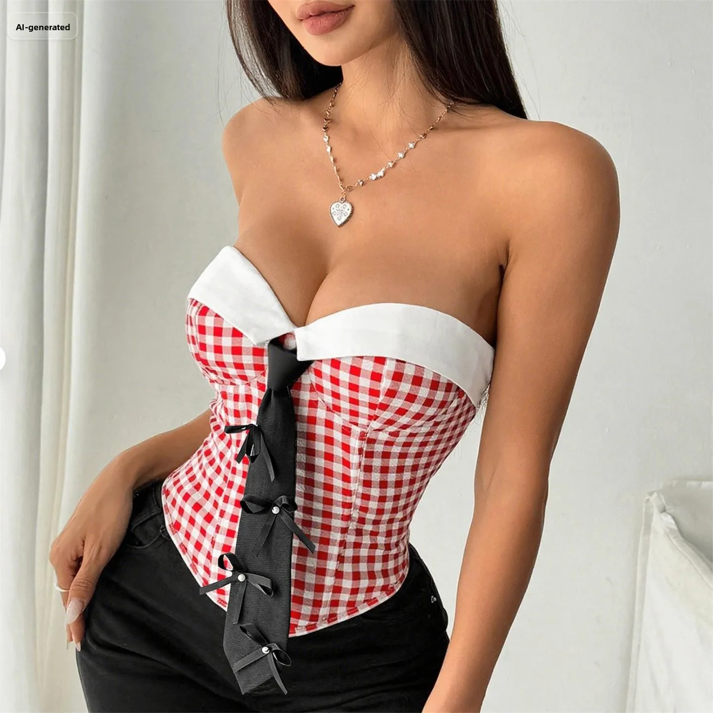 

Сексуальный кружевной укороченный топ с узором Fibone Ba, сладкий и пряный жилет через плечо для женщин или длиной, дизайн трапециевидной формы