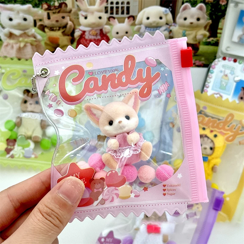 1PC Candy Bar Bag Anime Themed Badge Storage Case Pendant Protective Shell Card Doll Bag Pendant Keychain ﻿