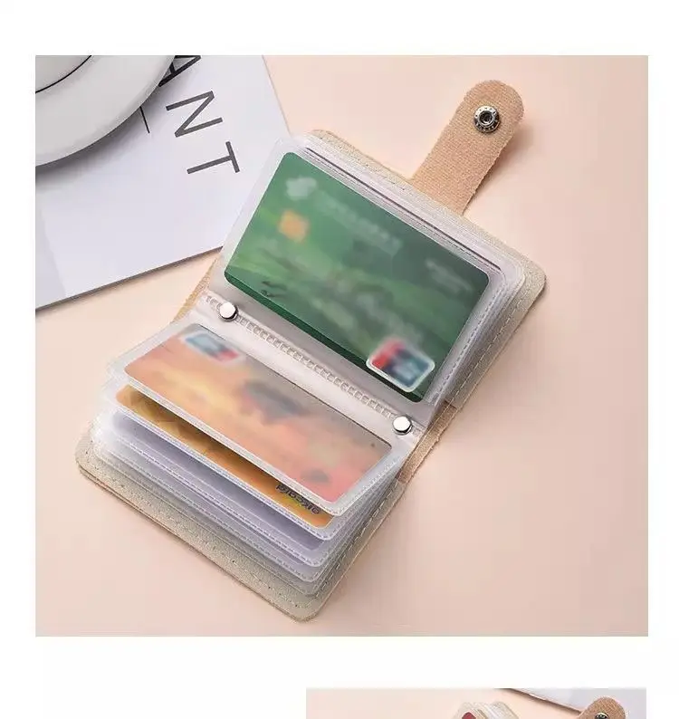 Paquete de tarjetas de pequeño monstruo lindo de dibujos animados para mujer, elegante tarjetero de gran capacidad, ranura para tarjeta de identificación, billetera para tarjetas Popular