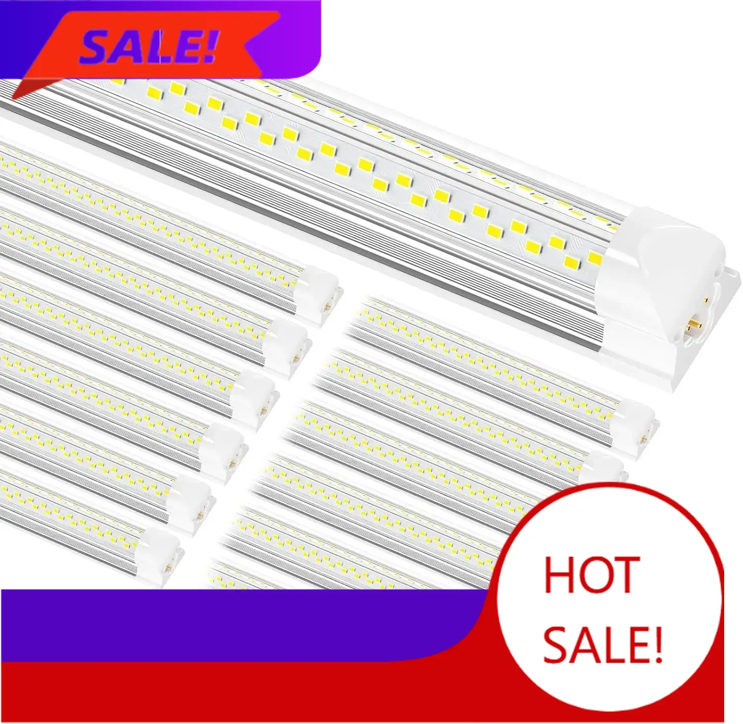 

Bestseller8ft LED Shop Light, 8' 100W 15000lm 6000K (12 Pack), 8 Foot Linkable led Shop Lights with Plug Fixture for Garage Work