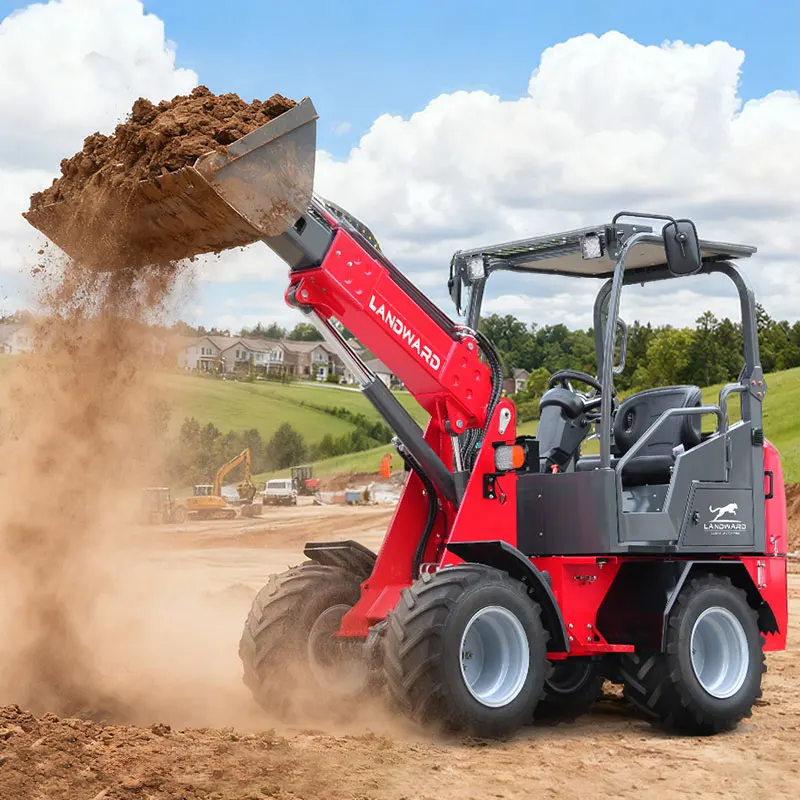 CE Euro5 رافعة عجلات محرك كوبوتا محمل مدمج 2 طن محمل صغير Landward جديد قابل للتمديد تلسكوبي الذراع رافعات عجلات مخصص