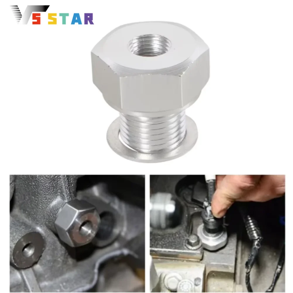 

LS Замена двигателя, штекер M16x1,5 M12x1,5, гнездо 1/8 NPT, алюминиевый разъем адаптера датчика давления масла с прокладкой, серебристый TF-1036