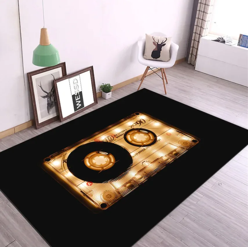 

Retro Rock Casette Pattern Rug Retro Vhs Rug Music Rug Cool Rug Livingroom Rug Office Rug Personalized Rug