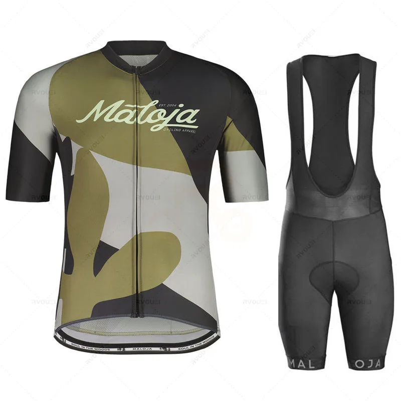 Maloja Cycling Clothes for Men, Cycling Jersey, Short Sleeve, Summer Clothing, Road Bike Sets, Rainbow Team, 2025