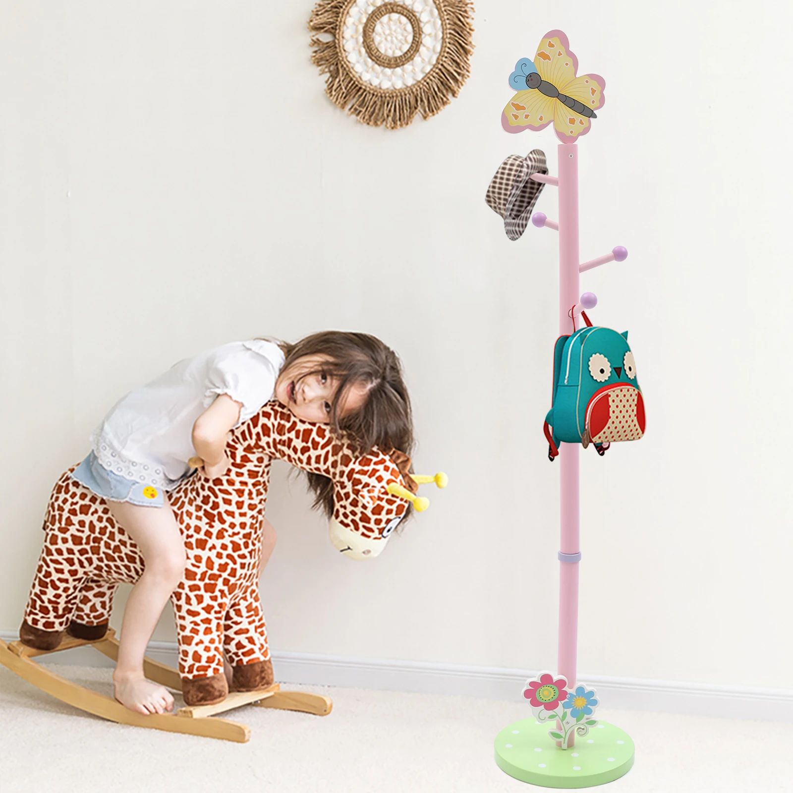 

Kids’ Coat Rack Stand, Cartoon Butterfly Hanger