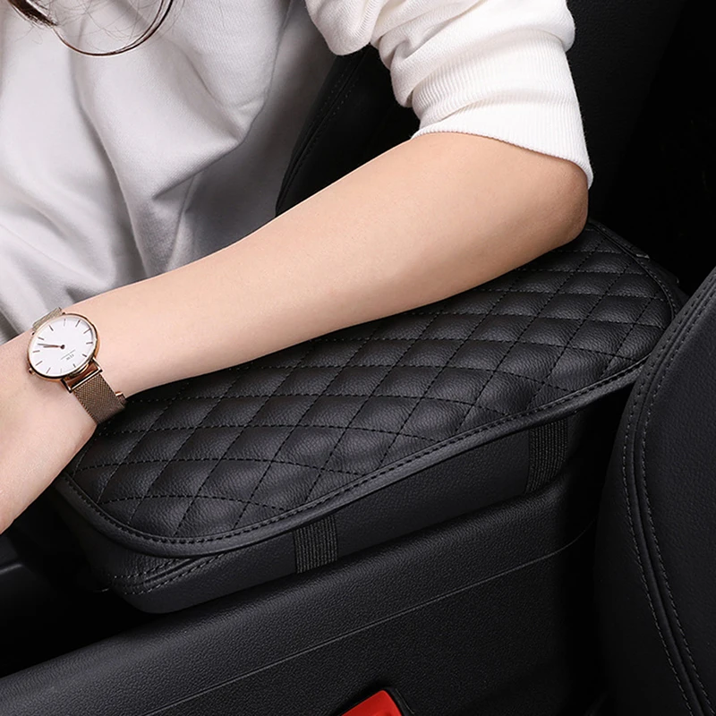 Universal Car Armrest Cushion Cover Center Console Box Pad leather Protector