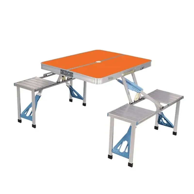 Table Picnic Table Set Easy Carry Handle Height Adjustable Craft Aluminium Camping Folding Metal Aluminum Modern