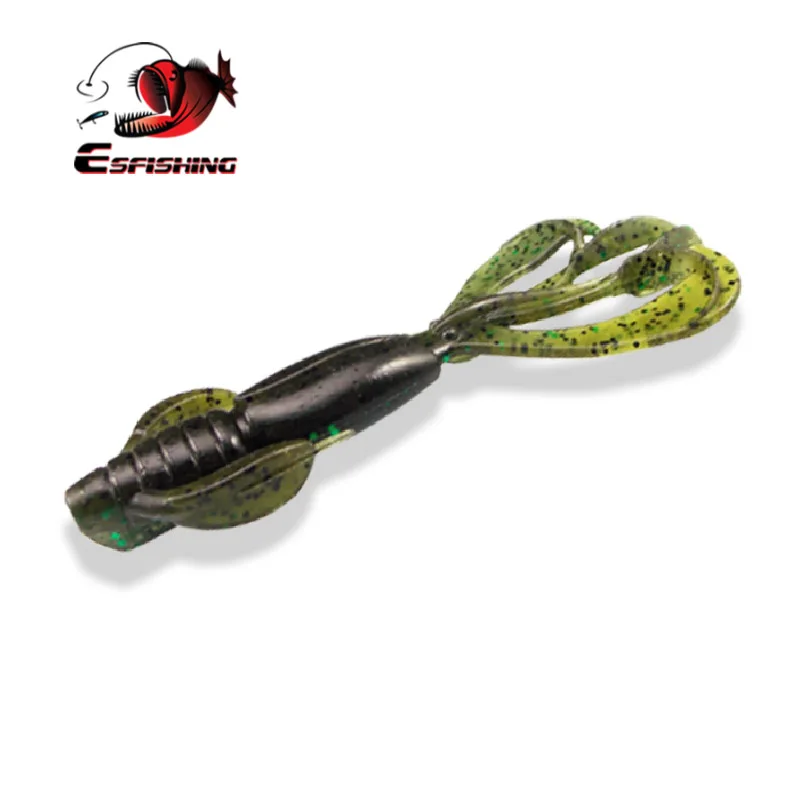 ESFISHING Pesca Silicone Bait Crazy Flapper 110mm11.4g 5pcs Swimbait Inject Salts Fishing Tackle Soft Fishing Lure