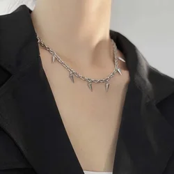 New Rivets Chokers Punk Goth Handmade Material Choker Necklace Spike Rivet Necklace Rock Gothic Stainless Steel Necklaces