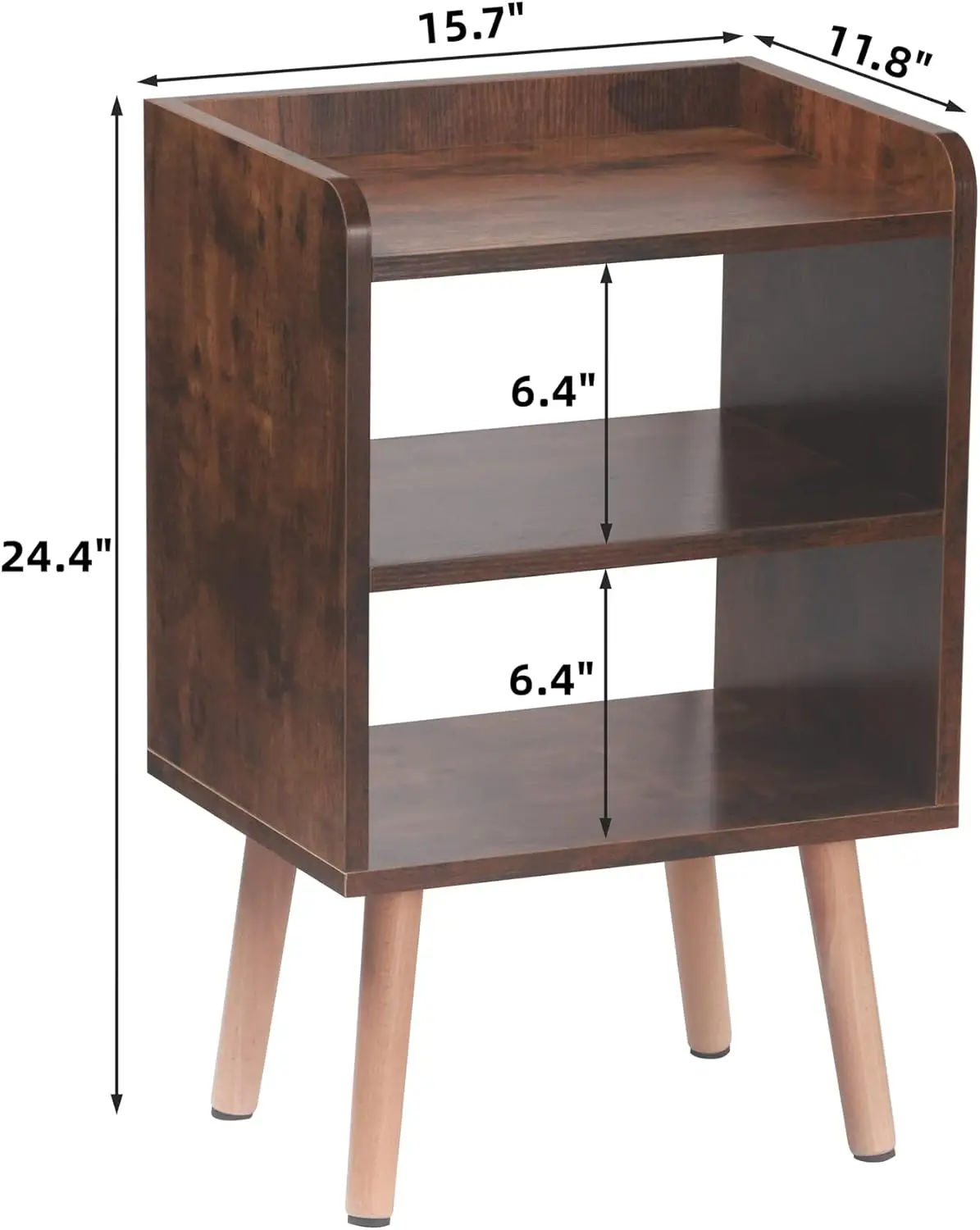 Nightstand, Mid-Century Modern Bedside Tables with Storage Shelf, Minimalist and Practical End Side Table