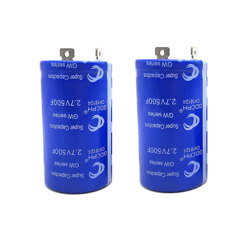 2PCS 2.7V 500F Farad Capacitor Super Capacitor High Current Super Farad Capacitor Back-up Power Supply Automotive Rectifier Part