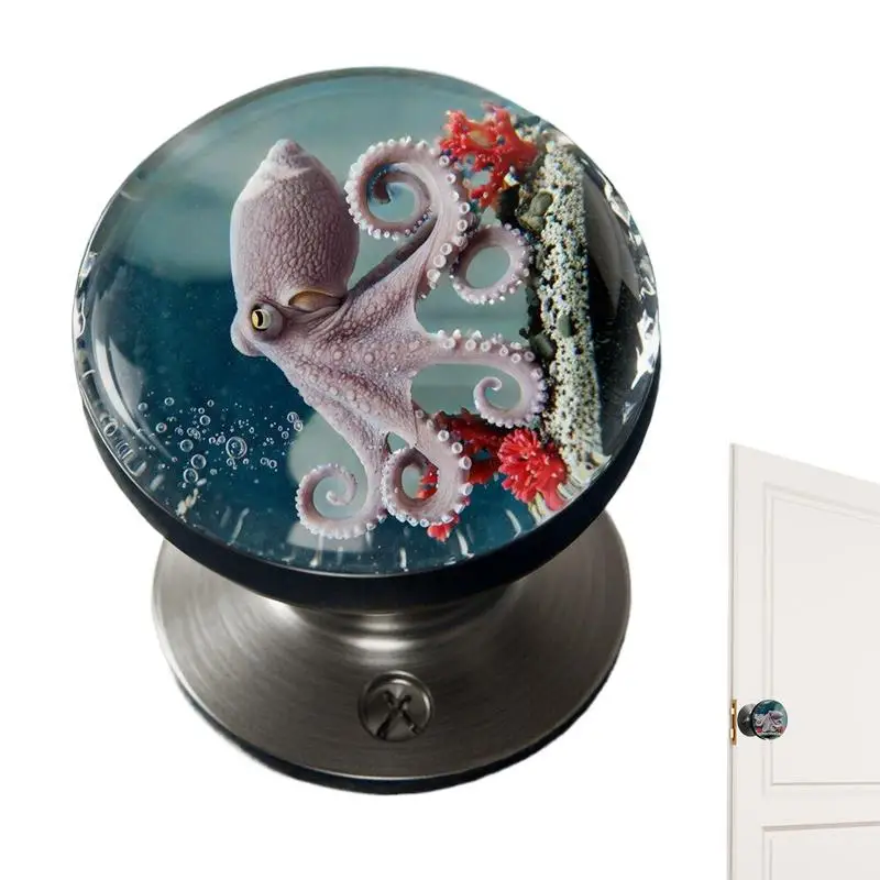 

Door Handle Lock Retro Round Resin Animal Patterns Door Knob Heavy-Duty Smooth-Turning Bedroom Doorknobs Aesthetic Home