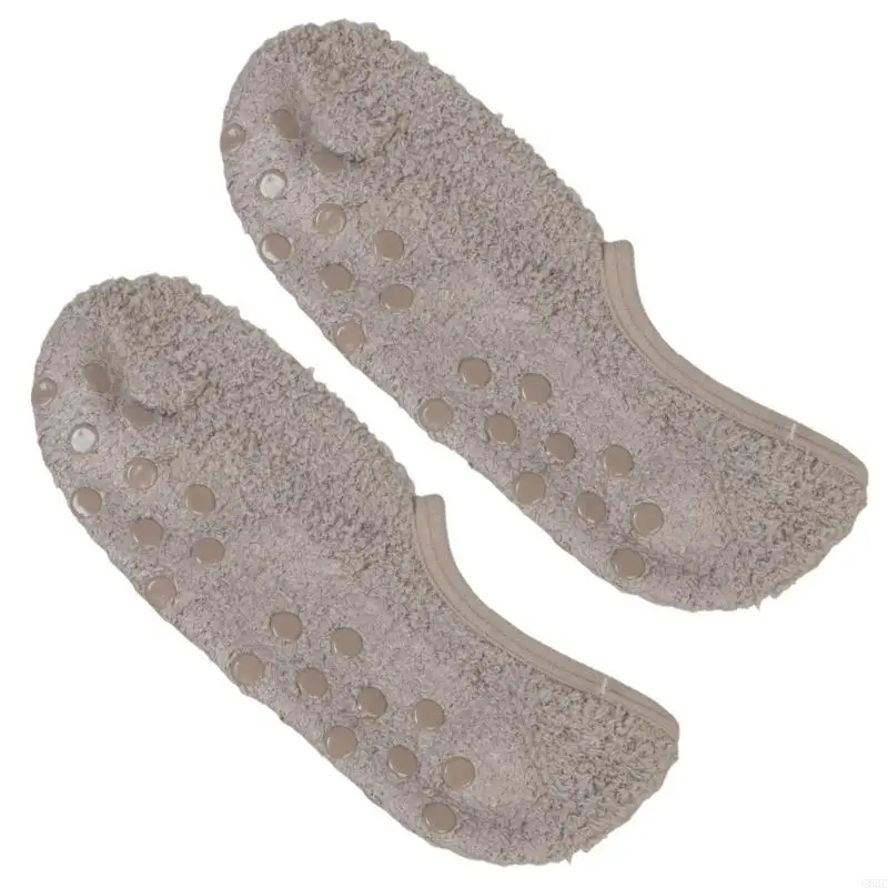 

C63C Женские нечеткие носки Мягкие нечеткие больничные носки с ручкой Зимние теплые носки-тапочки