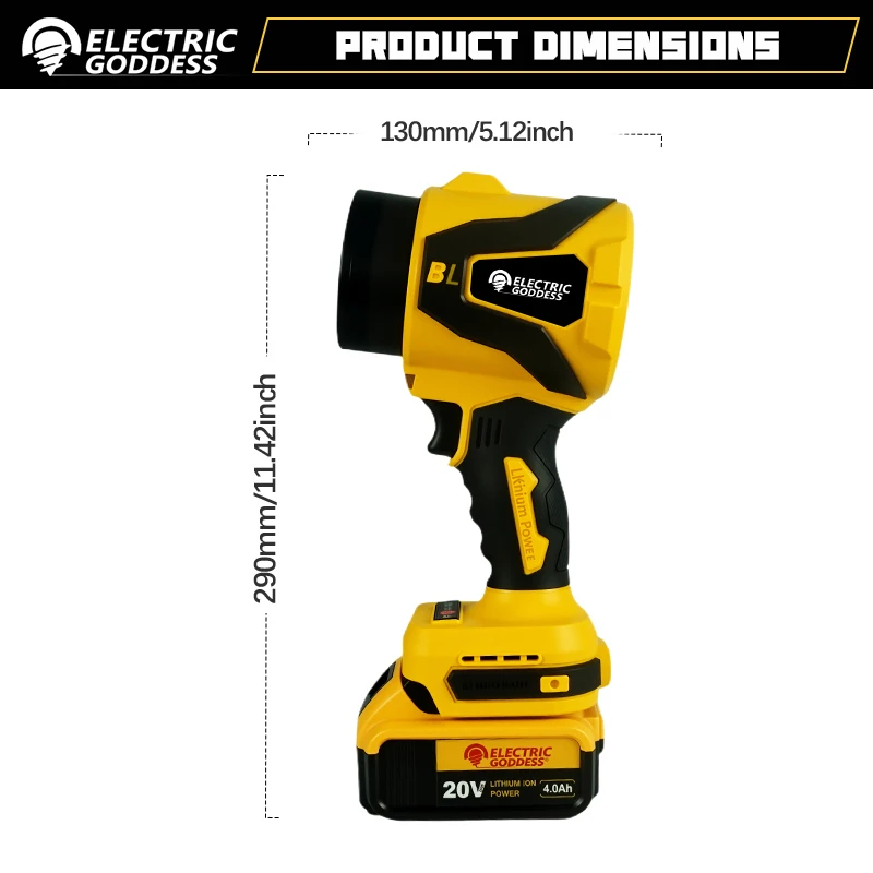 آلهة كهربائية بدون فرش منفاخ كهربائي مروحة نفاثة 38000 دورة في الدقيقة يده ورقة توربو منفاخ الغبار تهب لدبابيس بطارية ديوالت 20 فولت