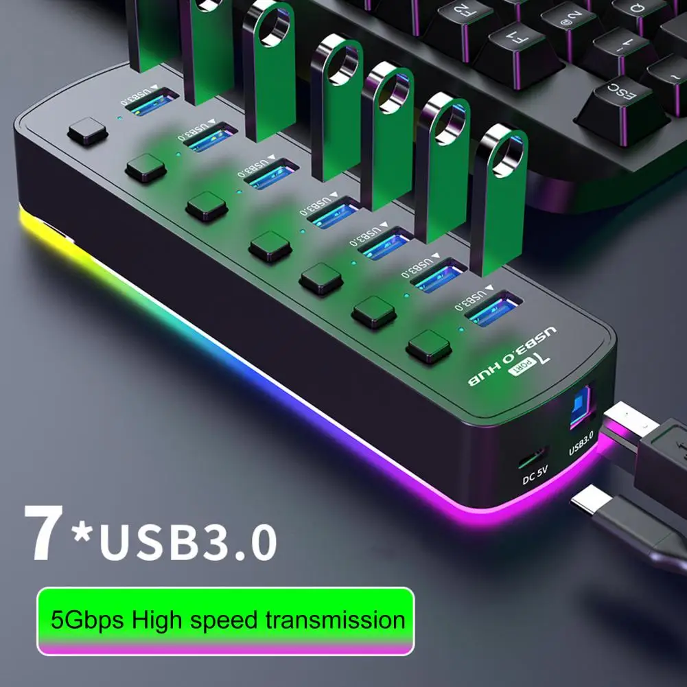 USB Hub Adapter  Compact High-performance USB Docking Station  Universal USB Laptop Docking Station