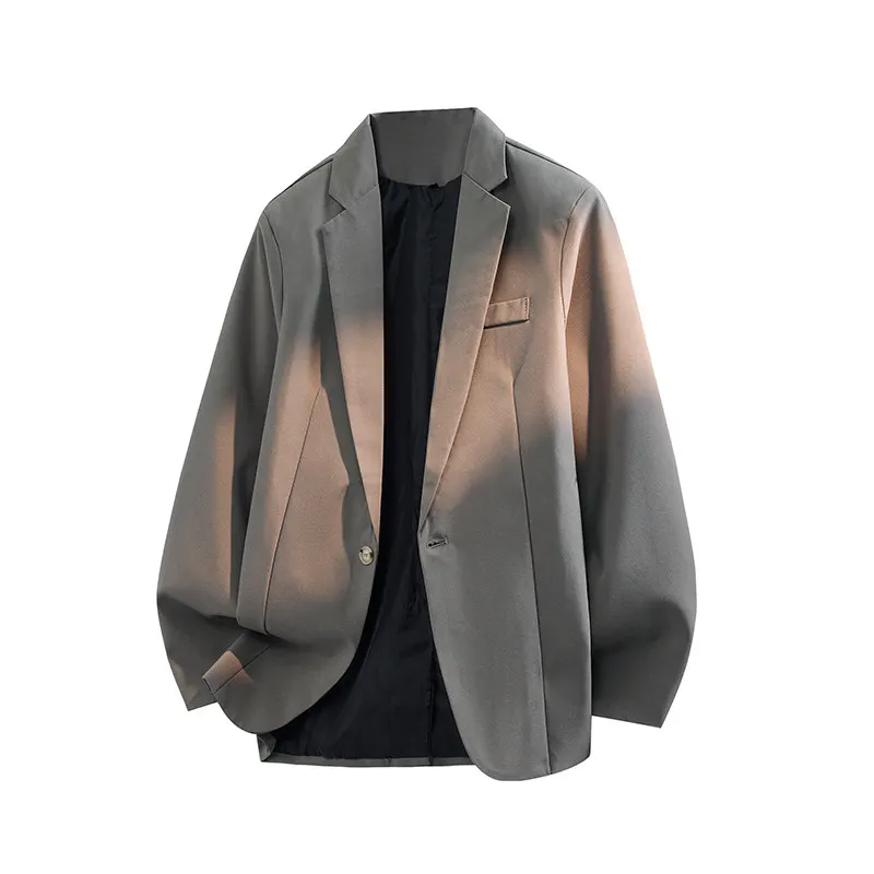 

Casual Men's Suit Jacket Lightweight Loose Drapey Stylish Spring Autumn Polyester Fiber Long Sleeve Regular Fit Single Button
