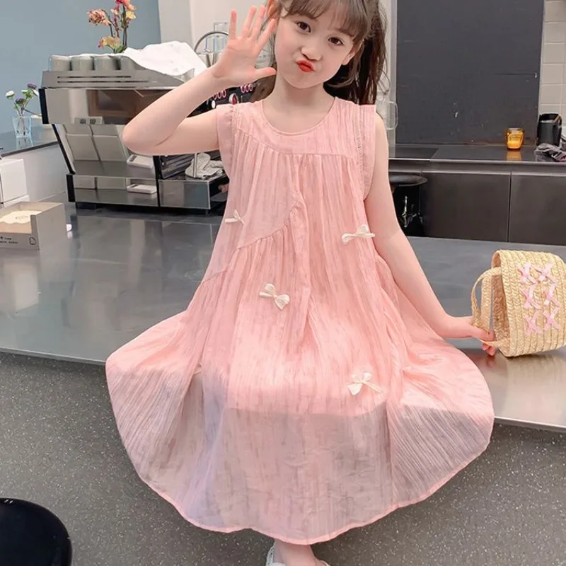 

Girls Summer Dress New Children's Vest Fashionable Girls Kids Casual Dress Princess Dresses Party Dress for Kids Girl 2 12 Years