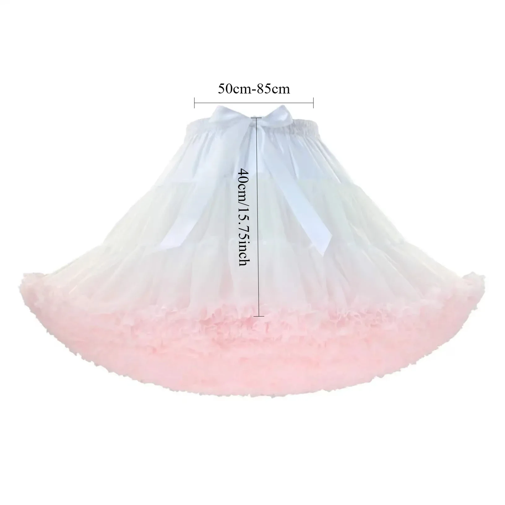 Diskon Besar Rok Mini Lipit Tutu Dansa Wanita 3 Lapis, Panjang 16 inci