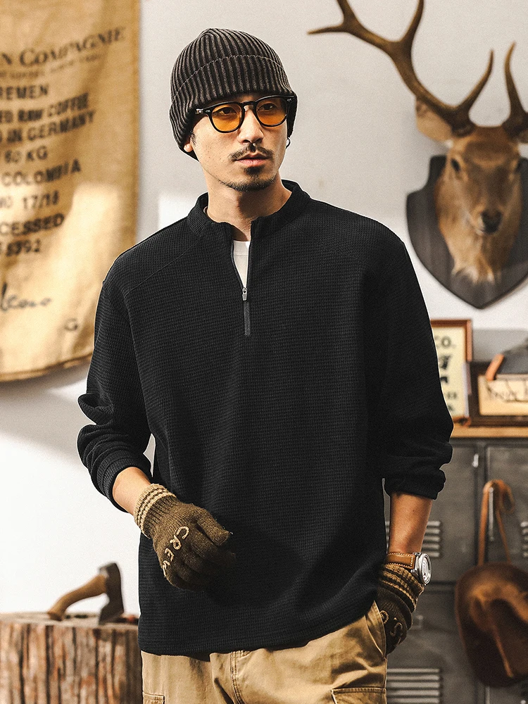 

Мужская осенняя новинка: худи в стиле ретро-американский винтаж, с длинным рукавом, на молнии, свободного кроя, повседневная, ветрозащитная, из водонепроницаемой ткани.