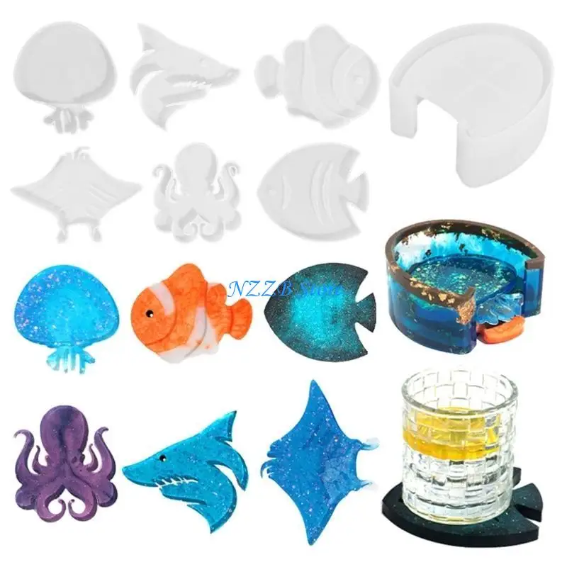 

T21F Silicone Molds Ocean Creature Shaped Epoxy Resin Molds for Resin Casting