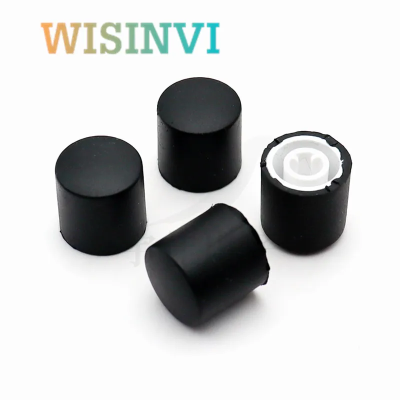 5-10PCS Rubber Knob Cap Diameter 16mm Height 16mm Without Indication Mark D-Shaft Inner Hole 6mm Soft Rubber Knob