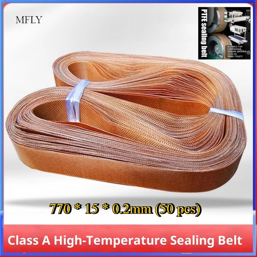 

50pcs/bag Band Sealer PTFE Belt 770*15*0.2mm FR-900 BateRpak Size for Continuous Band Sealer High Temperature Tape