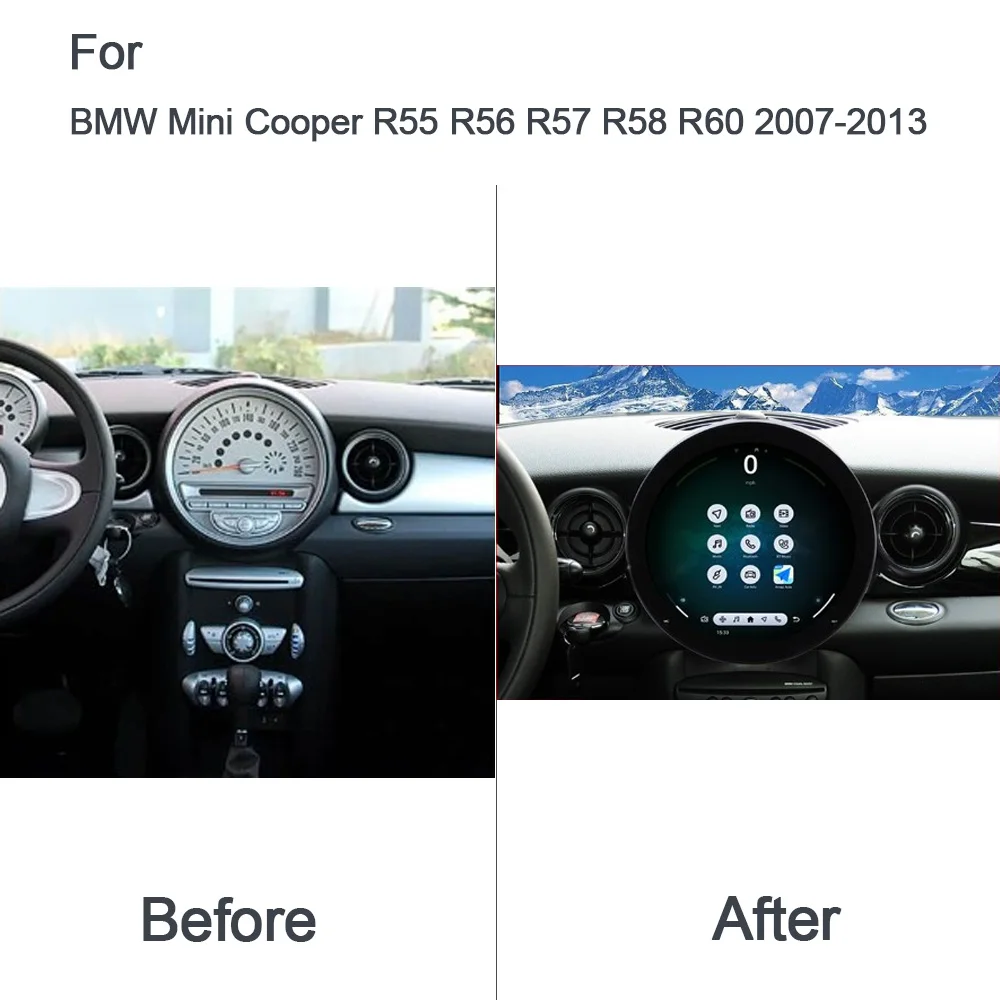 Carplay DSP 8GB 128GB 11.7' Android 14 Car Radio Player Multimedia Navigation For BMW Mini Cooper R55 R56 R57 R58 R60 2007-2013