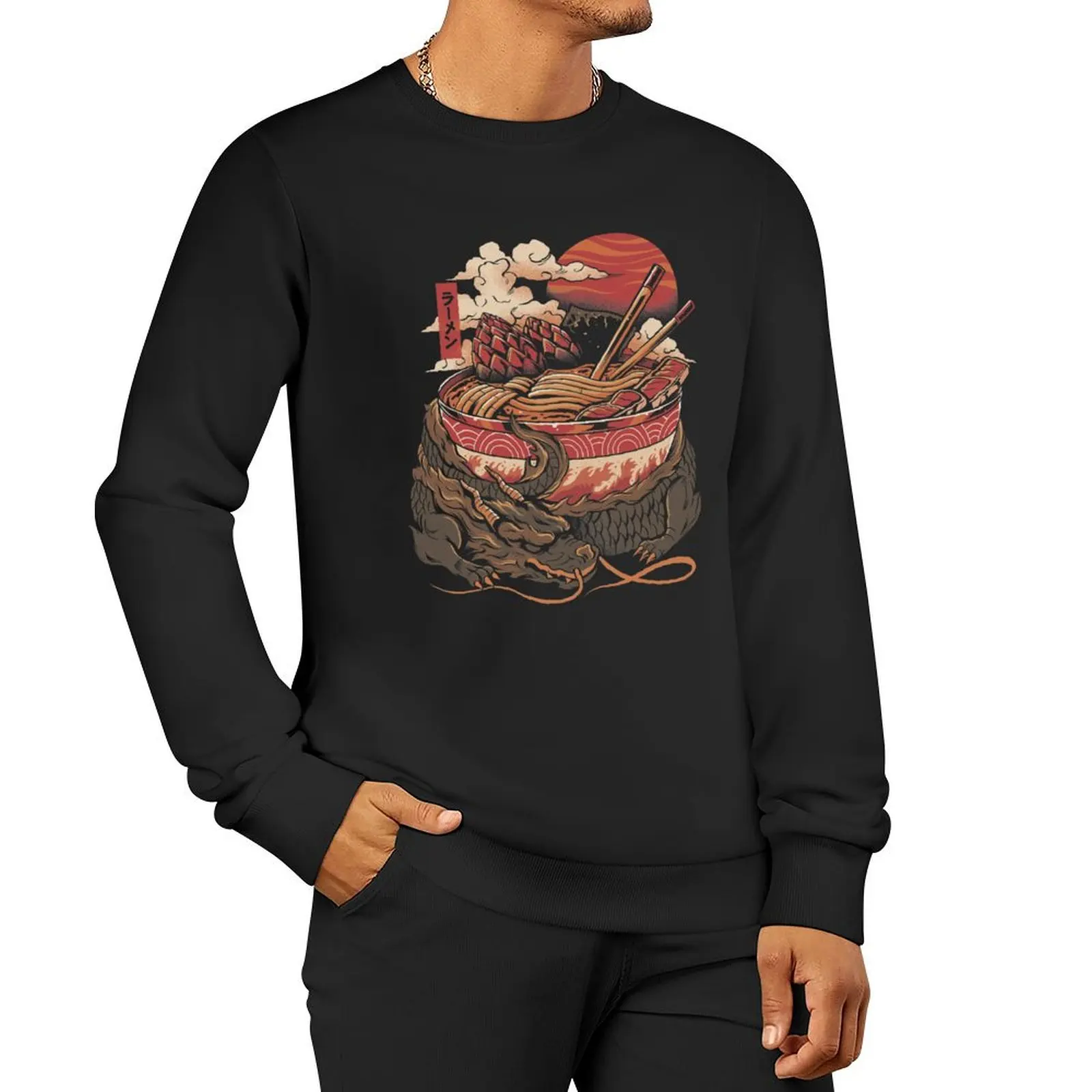 

Dragon's Ramen Pullover Hoodie men wear autumn tracksuit sports sweatshirt man