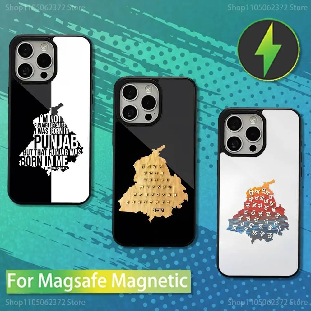

Punjab Art Map Phone Case For iPhone 16,15,14,13,12,11,Pro,Max,Plus,Mini,Magsafe,Magnetic Wireless Charging Case