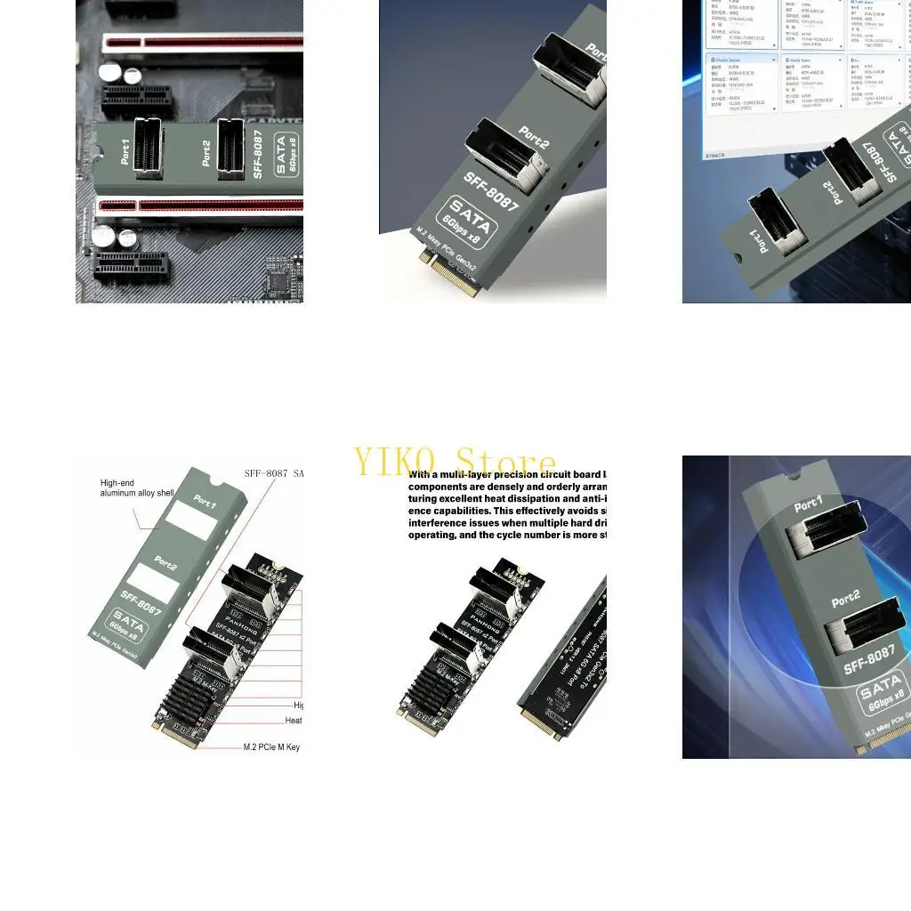 K32C Desktop Storage Adapter Card with M Host Side and SFF-8087 Adapter