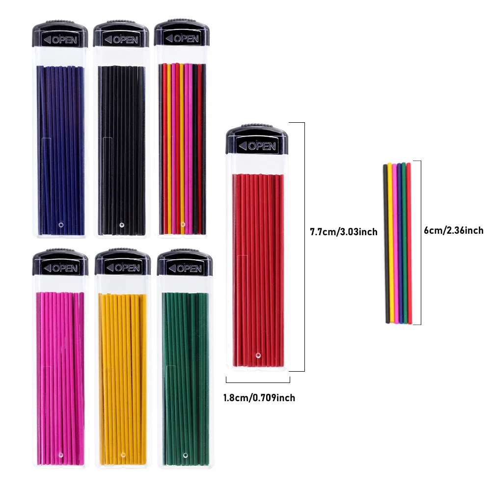 30 Stück/1 Box 1,3 mm automatische Bleistiftminen, 6 Farben, austauschbare Minen für Druckbleistifte, Schreibzubehör für die Schule – Detail 5