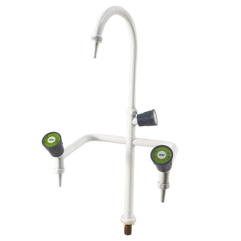 صنبور مختبر تانبي ثلاثي الاتجاهات من Takuey - صنبور رقبة أوزة مع صمامات أمان لتجارب الكيمياء معدات المختبرات JVLAB