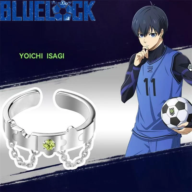 Anime BLUE LOCK Isagi Yoichi Bachira Meguru Chigiri Hyoma Nagi Seishiro Cosplay Ring Unisex Opening Adjustable Jewelry Accessory