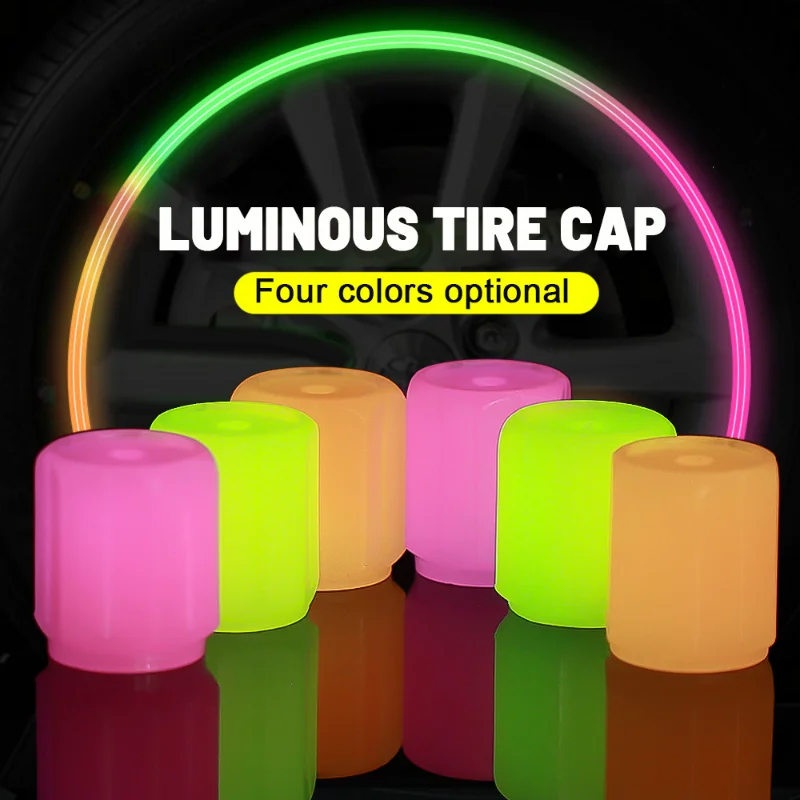 Car Luminous Tire Valve Caps Fluorescent Night for Subaru BRZ Forester Impreza STi WRX XV Crosstrek Legacy Outback