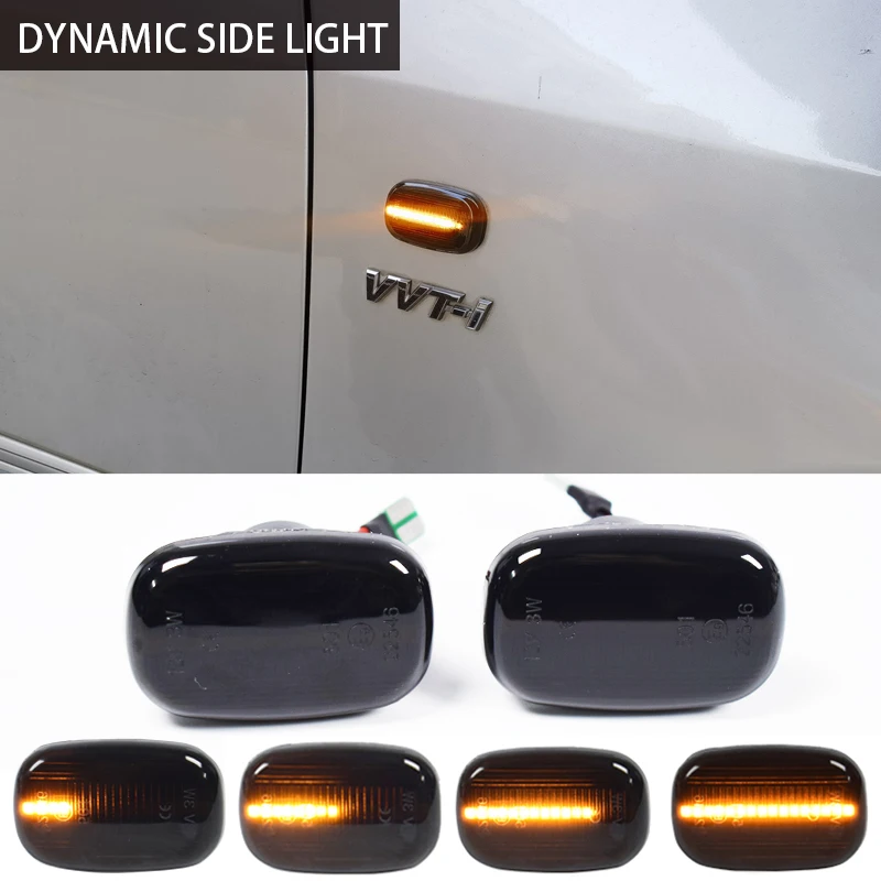 

2pcs Dynamic Led Side Marker Flowing Turn Signal Light Panel Lamp for Toyota Corolla E10/E11/E12 Yaris Verso Hilux Surf N21 RX
