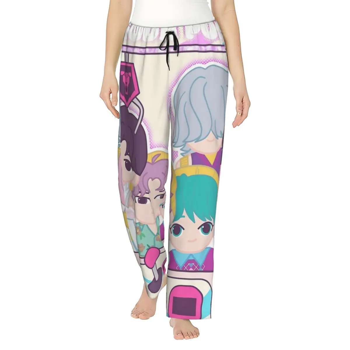 

Saja Boys Catcher Kpop Demon Hunters Pajamas For Lady Casual Leisure Pajama Pants Autumn Soft Sleeping Pants Oversized Homewear