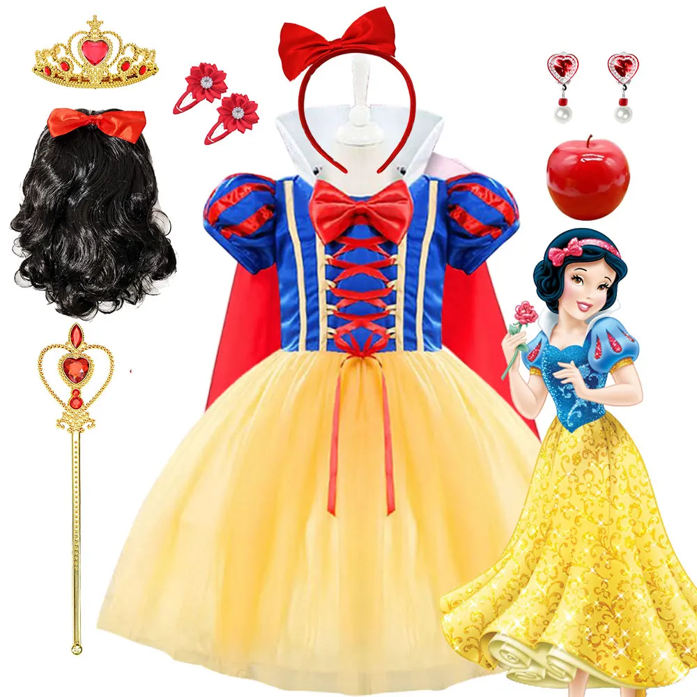 

Los Reyes Magos Carnival Costume Girls Princess Snow White Vestidos 2024 Kids Filles Birthday Party Role Play Dress Halloween