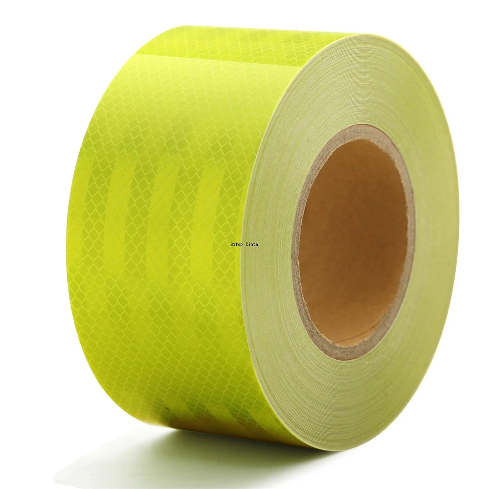 4inch*17FT PET Truck Reflective Tapes Fluorescent Yellow High reflection Safety Caution Road Warning Reflectors Film For Vehicle