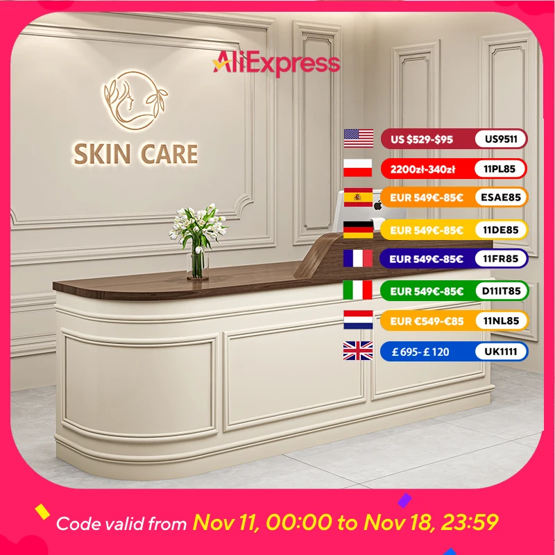 

Hotels Beauty Reception Desks Counter Aesthetics Office Salon Reception Desks Luxury Business Mostrador Recepcion Furniture