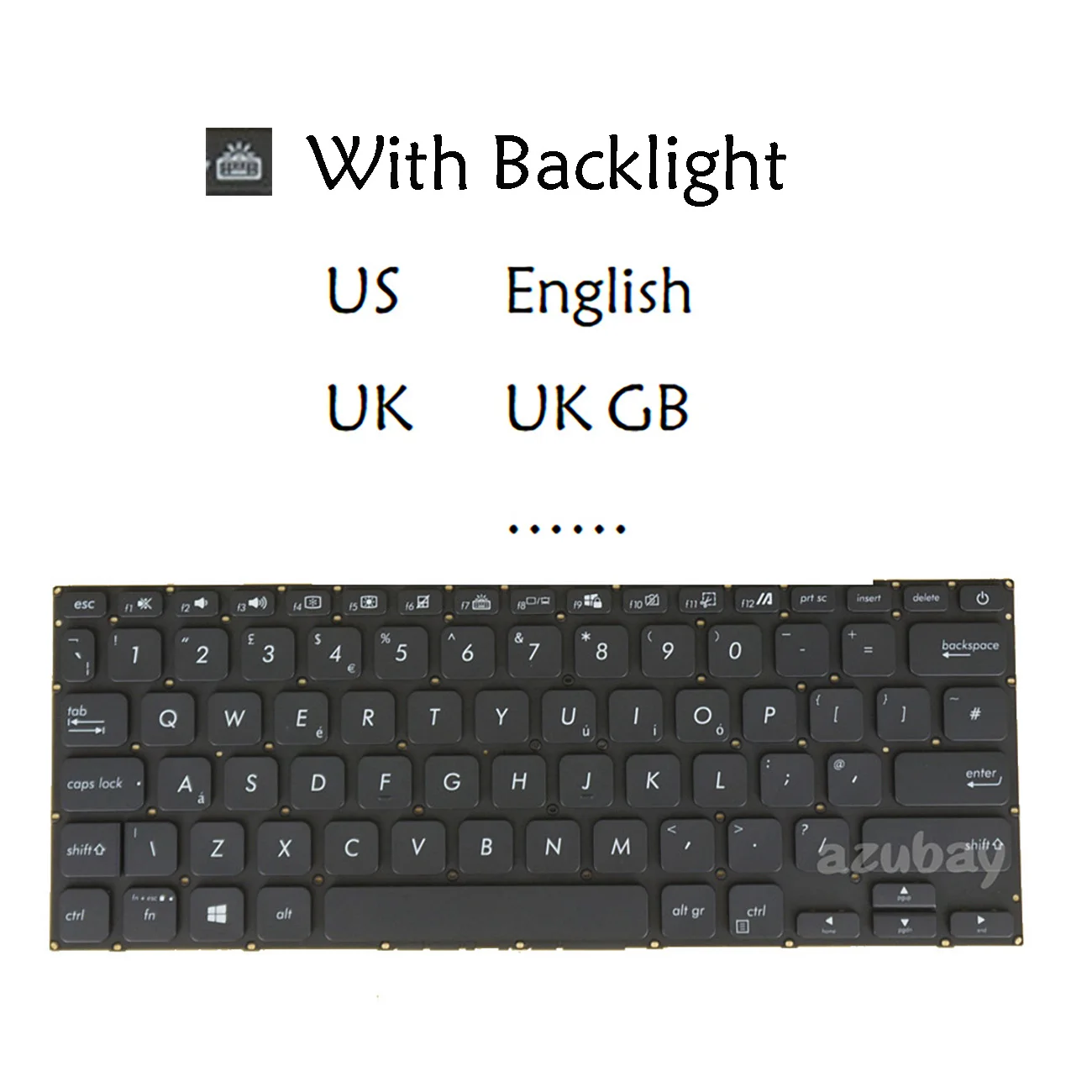 

Английская клавиатура из Великобритании и США для ASUS Vivobook 14 X409FA X409FL AEXKPE01020 0KNB0-260CUK00 0KN1-A72US22 0KNB0-260JUS00, черная с подсветкой