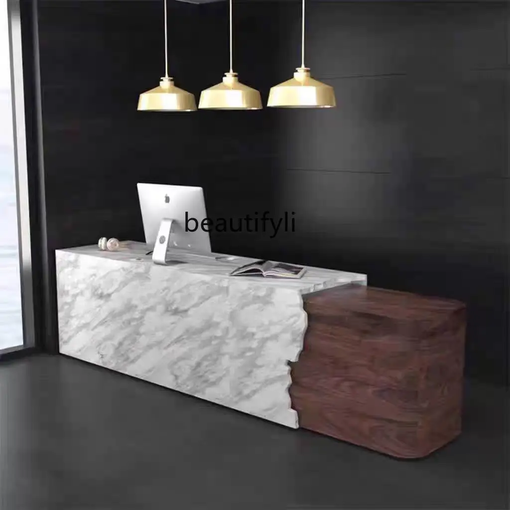 Designer company Log color Reception desk Solid wood B & B checkout page Clothing store Bar customization