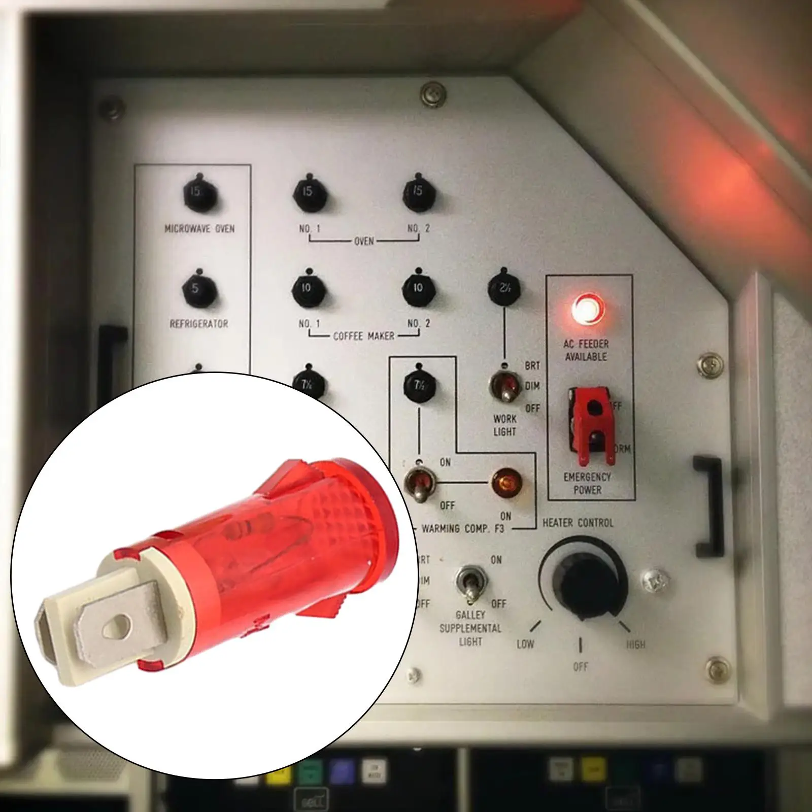 

220V Indicator Light Signal Lamp MDX-14A Small Panel Mounted for Generators