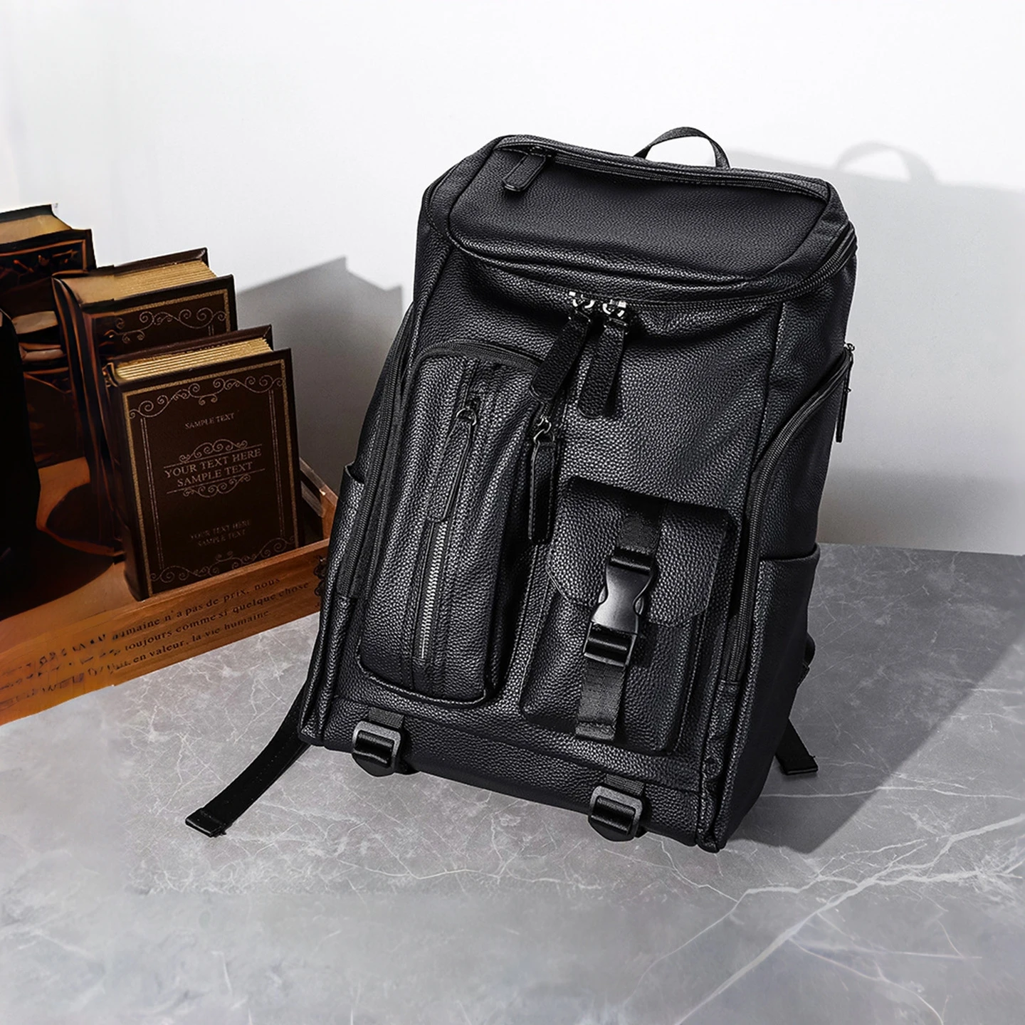 

Кожаная двойная сумка через плечо для мужчин, многослойная повседневная дорожная сумка 2018, уличная крутая сумка среднего размера, водонепроницаемая