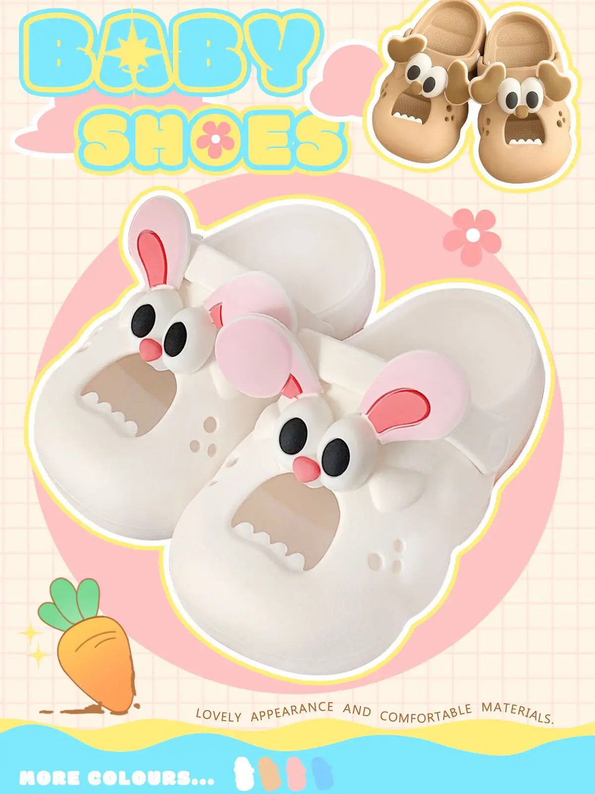 Children's Sand Sculpture Little Rabbit And Dog Hole Shoes Summer Boys And Girls Baby Slipper Cartoon Beach Shoes And Sandals